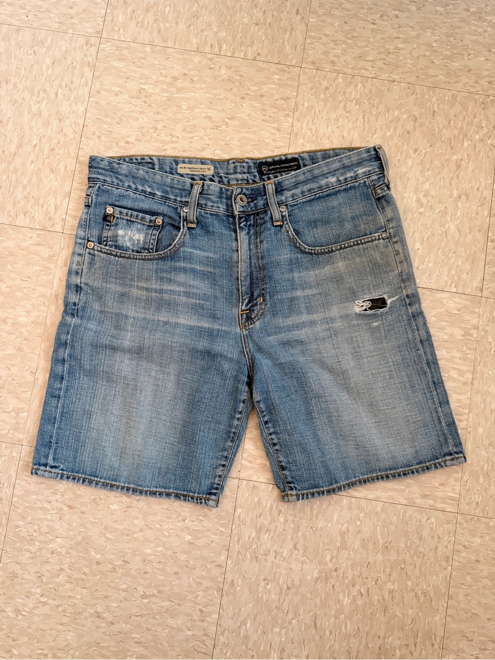 AG Adriano Goldschmied Women Size 29 100% Cotton Denim Shorts Ex Boyfriend Short